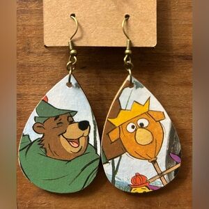 Upcycled Robin Hood Drop Earrings
